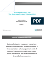 Business Ecology and The Business Ecology Initiative 2011: Abbie Lundberg Executive Director, BEI