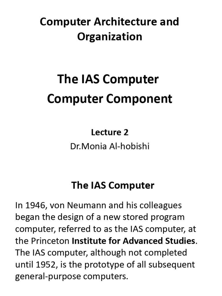 Lec2 Ias Computer Component | PDF | Central Processing Unit | Computer ...