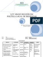 LEY 108-265 SECCION 204:  POLITICA LOCAL DE BIENESTAR DE LA ESCUELA AGUSTIN ORTIZ RIVERA