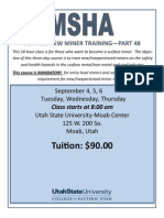MSHA Flyer - Moab September 4, 5, 6 Tuesday, Wednesday, Thursday