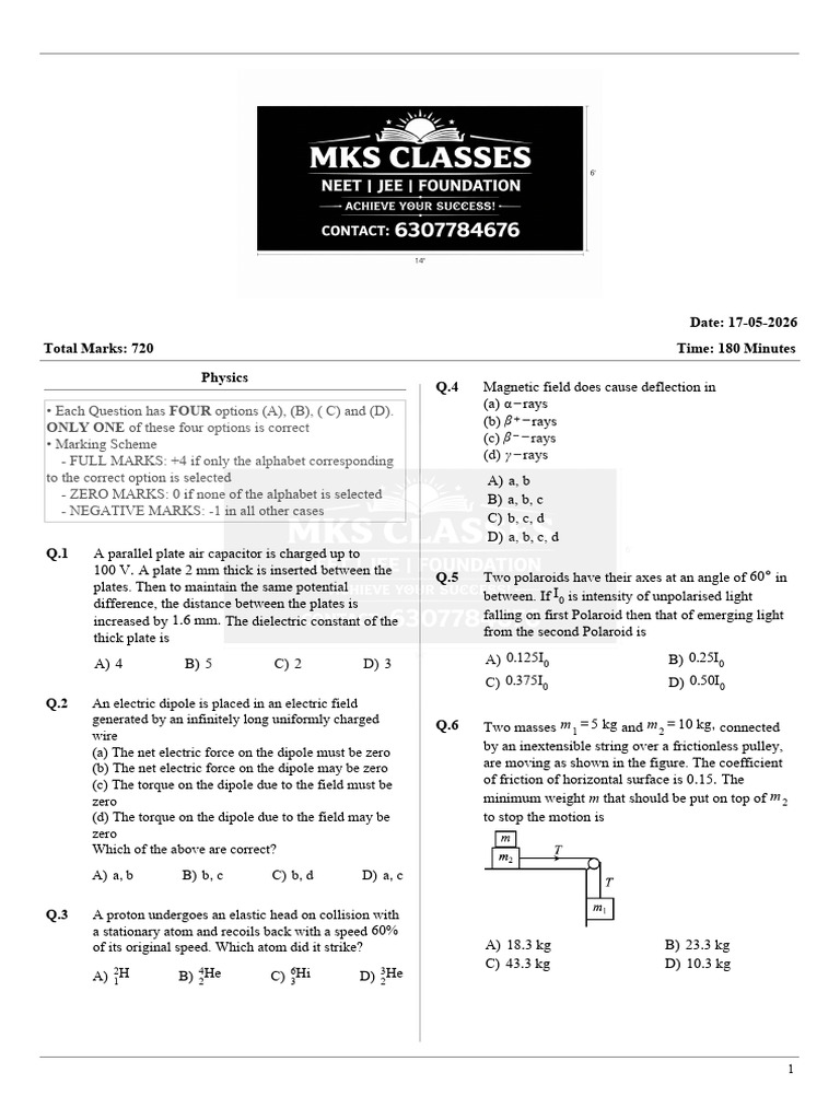 NEET Question Paper4 | PDF