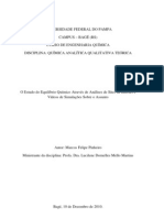 Universidade Federal do Pampa - UNIPAMPA - Equilíbrio Químico