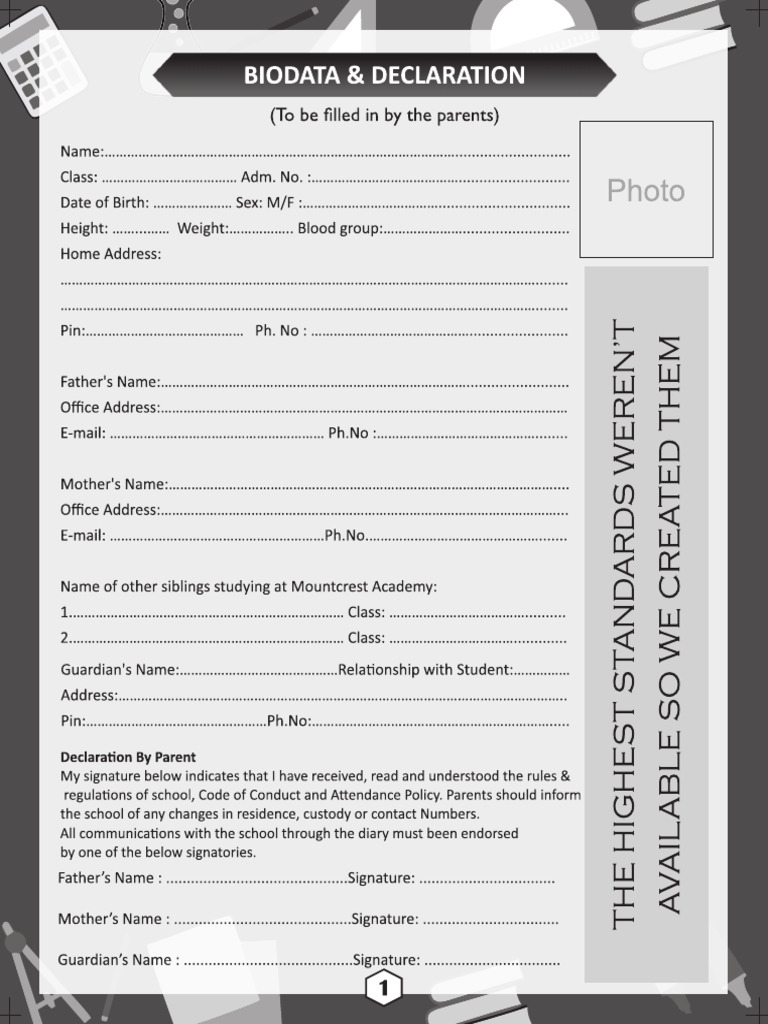 Diary Final 2026-27 | PDF