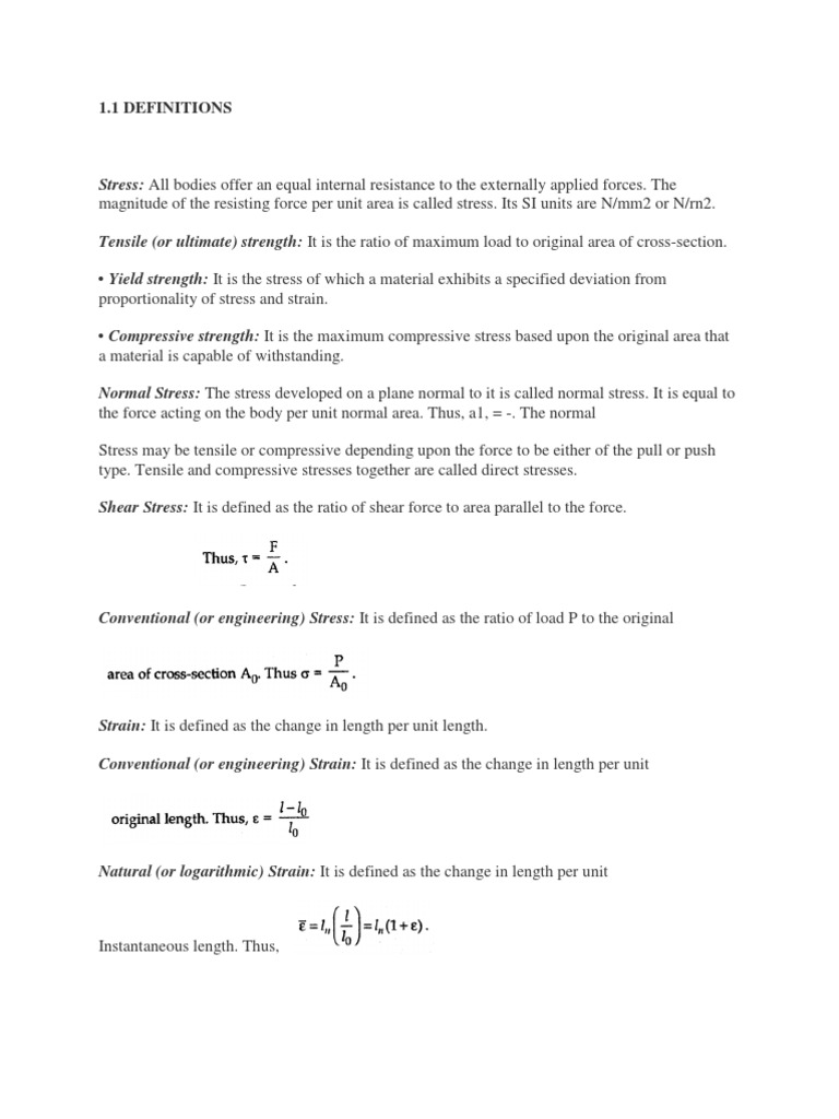 Understanding Stress and Strain Concepts | PDF | Deformation ...