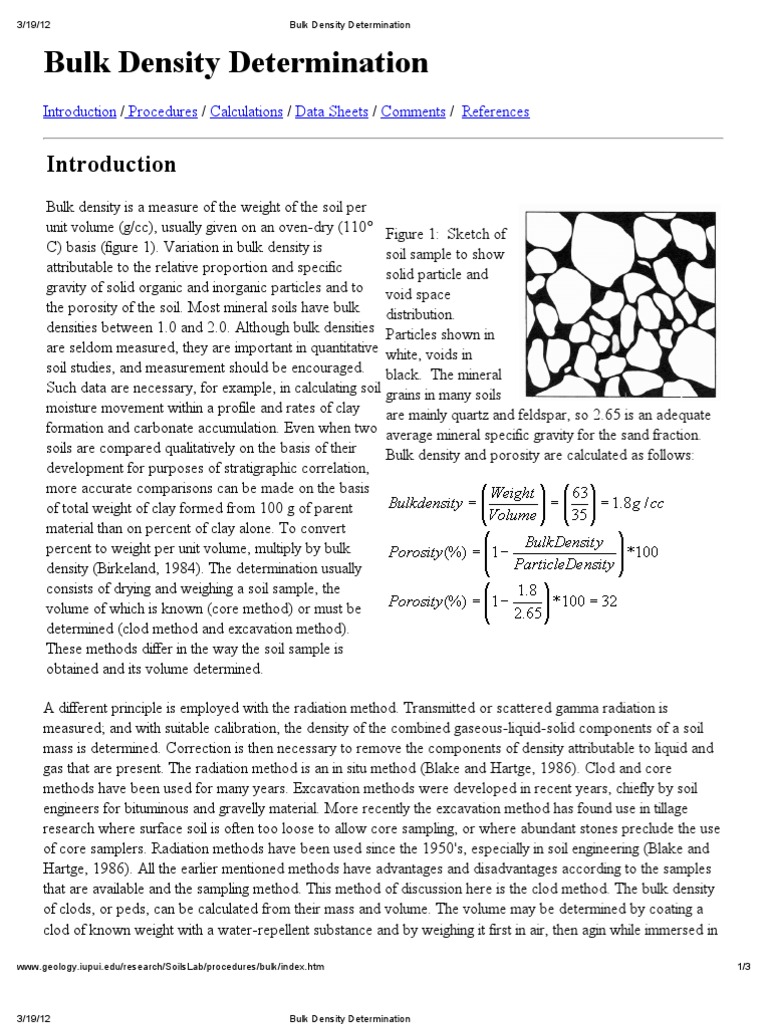 Bulk Density Measurement Procedures | PDF | Density | Porosity