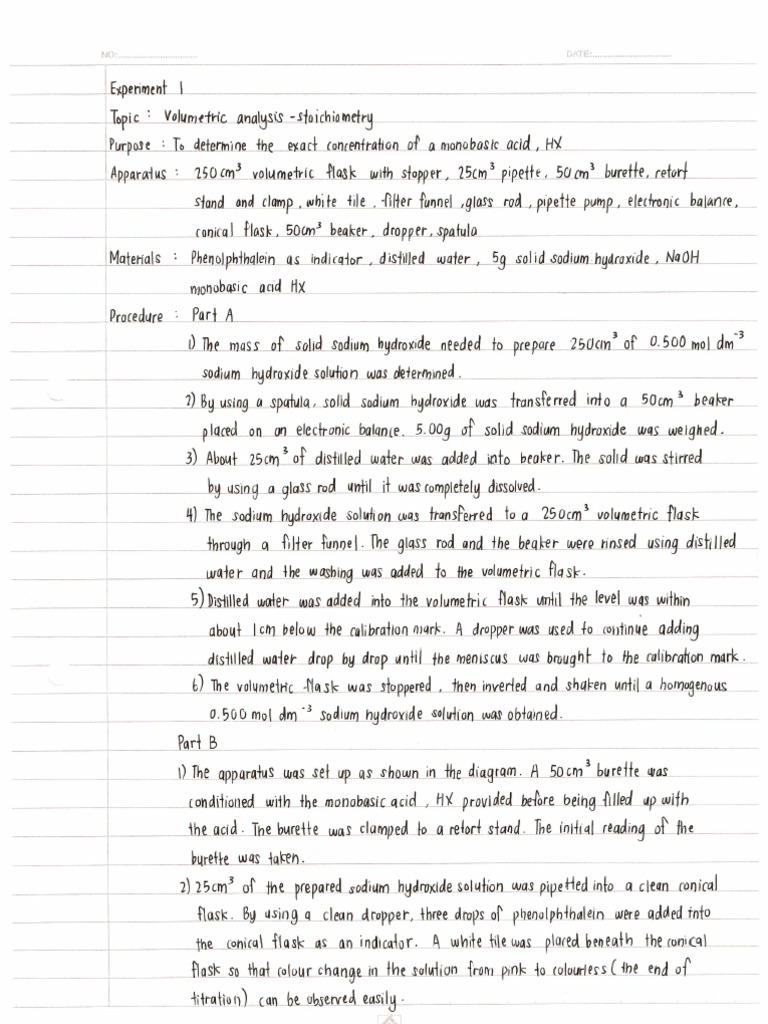 Chemistry coursework stpm experiment 1 image