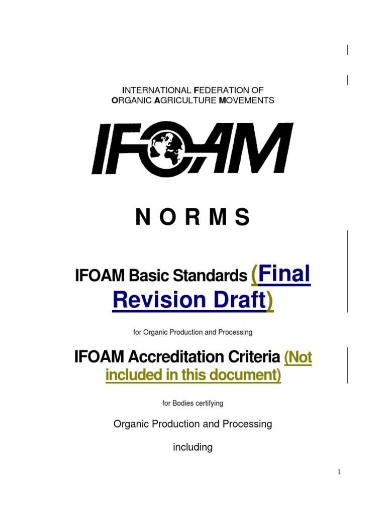 Final Draft IBS 02 IFOAM | PDF | Organic Farming | Crop Rotation