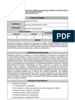 Plano Ensino Segurança, Meio Ambiente e Saúde