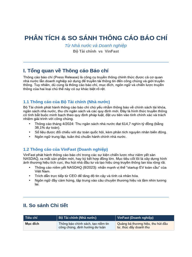 PhanTich ThongCao BaoChi | PDF