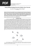 Energy Efficient Routing Protocols in Mobile Ad Hoc Networks