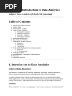 Comprehensive Data Analytics Notes | PDF | Data Analysis | Analytics