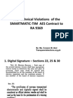 The Technical Violations of Smartmatic-TIM AES Contract from Transparentelections.org