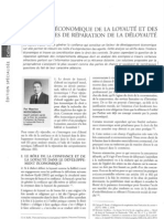 analyse économique de la loyauté et des mécanismes de réparation de la déloyauté - gazette palais 23 et 24 juin 2012