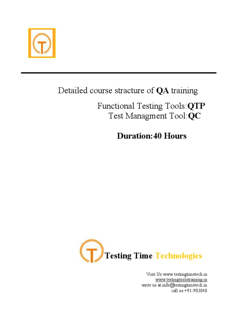 Detailed Course Stracture of QTP | PDF | Computers