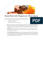 Roast Beef With Peppercorn Wine Sauce