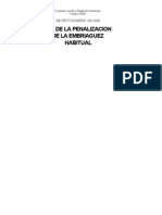 Ley de La Penalización de La Embriaguez Habitual - Honduras