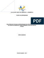 RELATÓRIO DO ESTAGIO SUPERVISIONADO NO SETOR DE PEDIATRIA DO HOSPITAL MUNICIPAL PADRE GERMANO LAUCK DE FOZ DO IGUAÇU