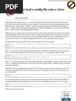 How To Load A Config File Onto A Cisco Router