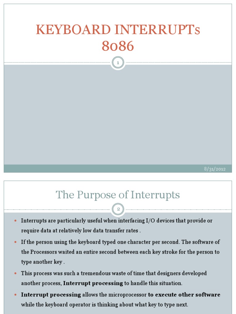 Keyboard Interrupts in 8086 Assembly | PDF | Bios | Software
