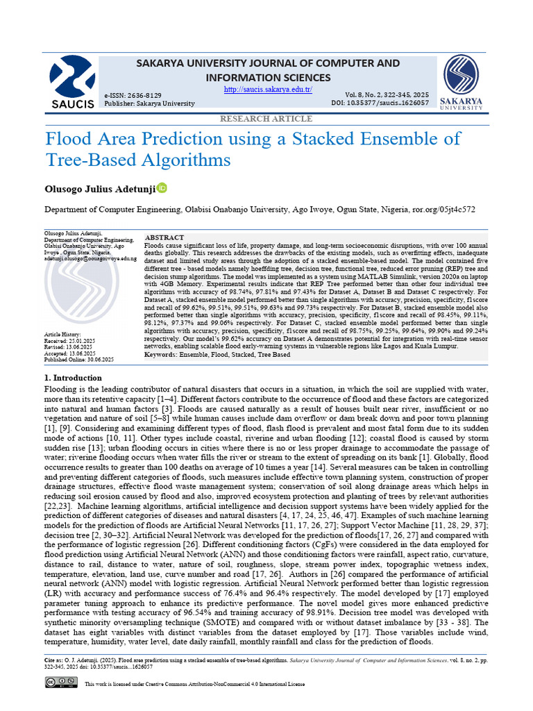 Flood Area Prediction Using Stacked Ensemble of Trees | PDF | Machine ...