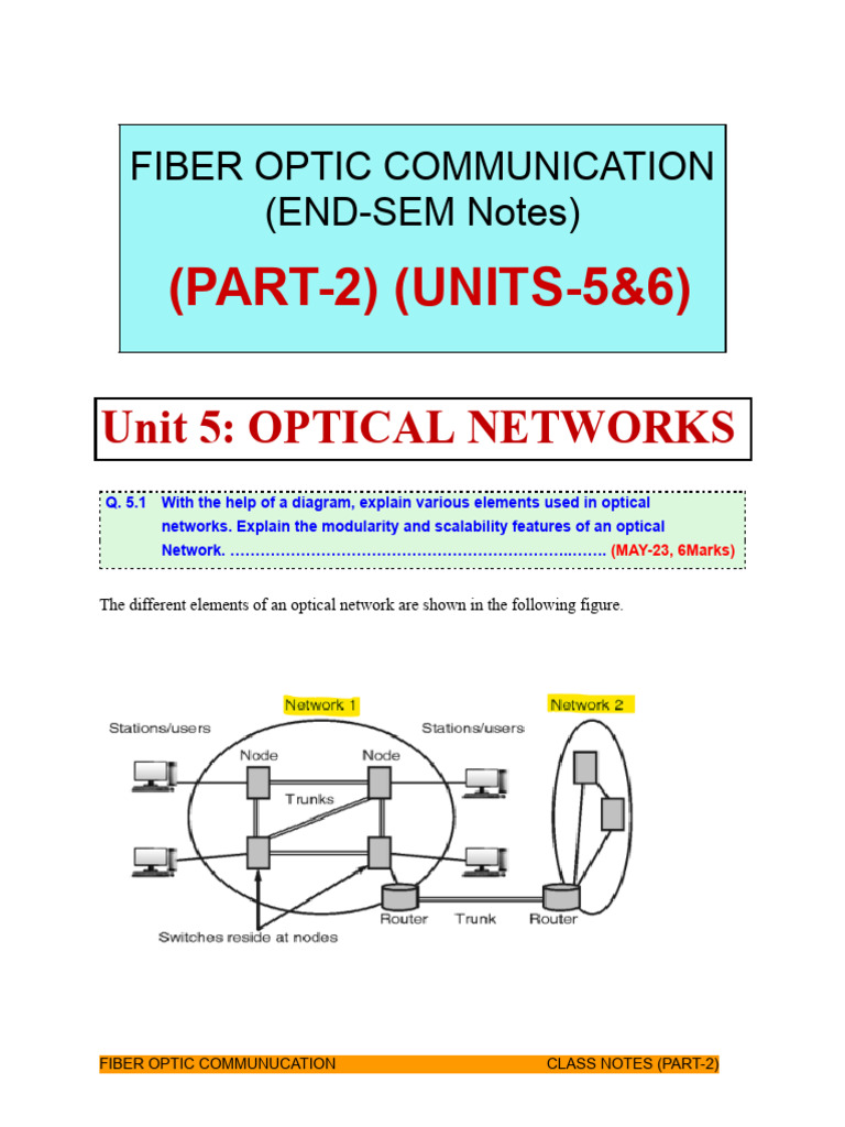 FOC UNIT 5,6 Endsem | PDF | Fiber To The X | Computer Network