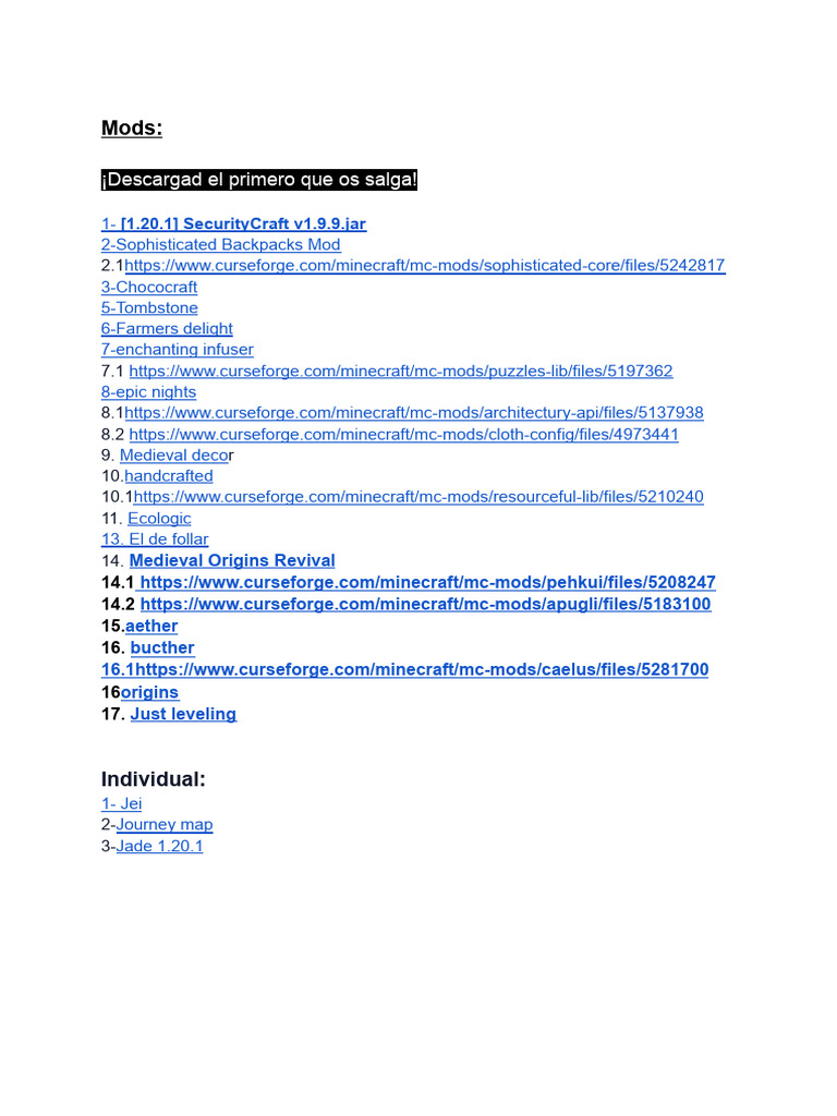 Mods Minecraft | PDF