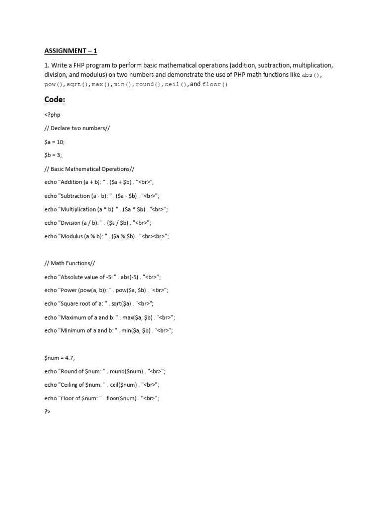 Assignment1 PHP | PDF | String (Computer Science) | Computer Programming