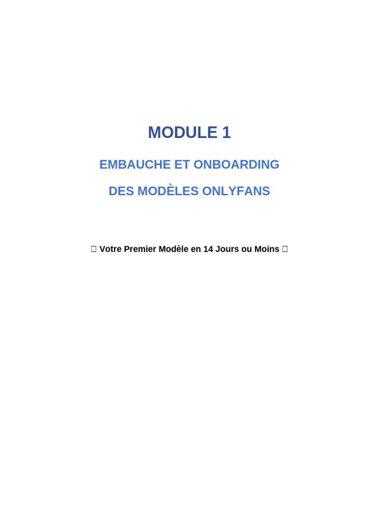 MODULE 1 Embauche Onboarding | PDF | Commercialisation | Partage de média