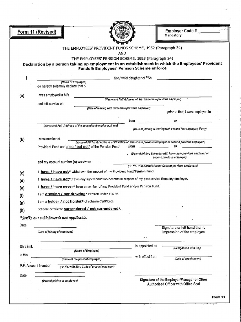 Form 11 Revised-1 | PDF