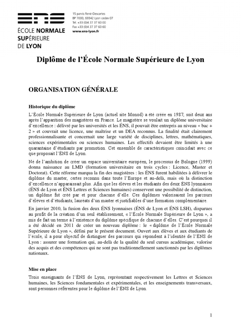 diplome ens