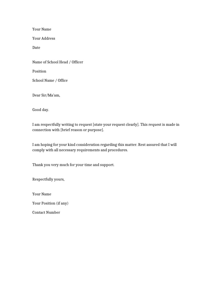 DepEd Request Letter | PDF