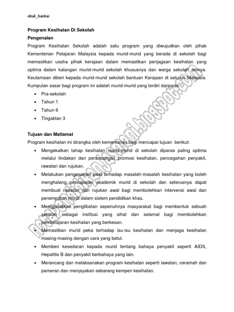 Program Kesihatan Pdf