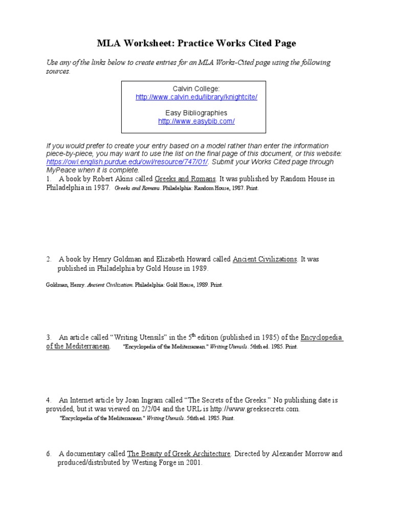 Worksheets Language Handbook Worksheets Answer Key Online mla practice worksheet answer key daway dabrowa co key