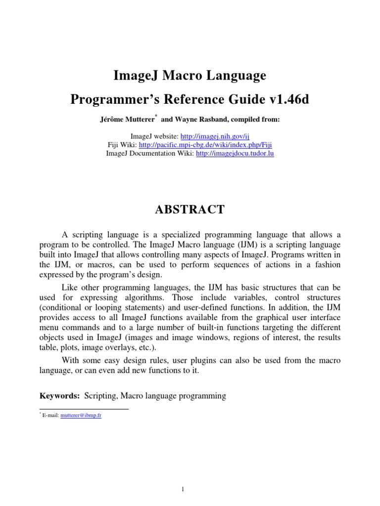 Macro Reference Guide Parameter Computer Programming