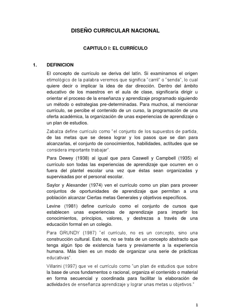 Diseño Curricular Nacional | PDF | Plan de estudios | Educación primaria