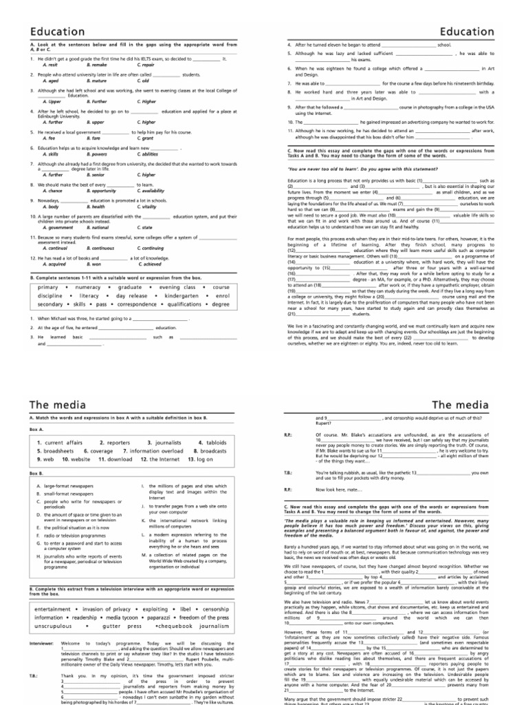 IELTS VOCABULARY - Topic-Specific Vocabulary - Part 1 | PDF