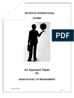 An Approach Paper For: The Definitive International PGDBM