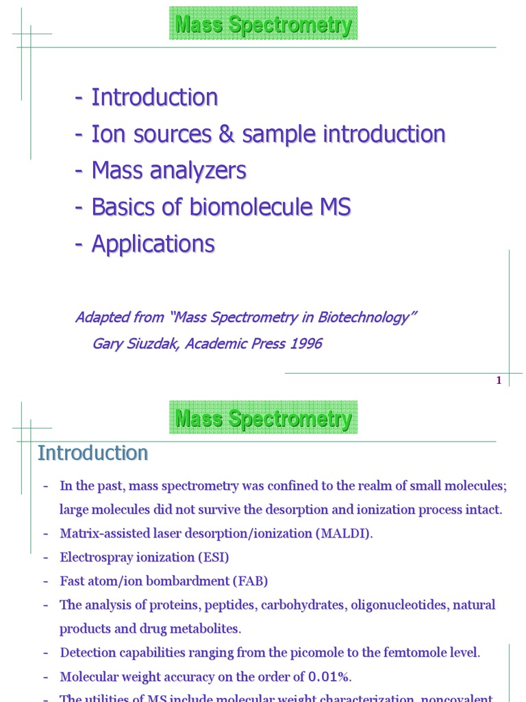 Mass Spectrometry | PDF