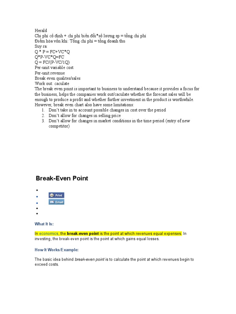 Break-Even Point Analysis Guide | PDF