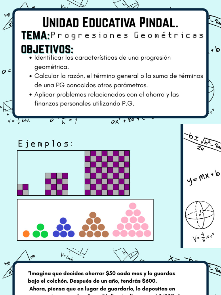 Progresiones Geometricas Presentacion | PDF