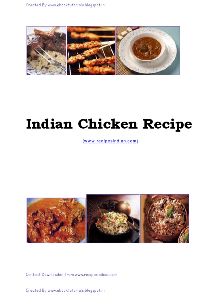 Indian Chicken Recipes PDF Indian Cuisine Curry
