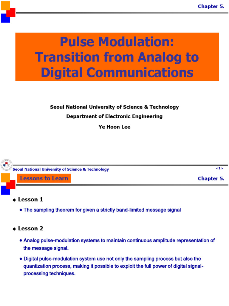 Chapter 5 Pulse Modulation | PDF | Sampling (Signal Processing ...
