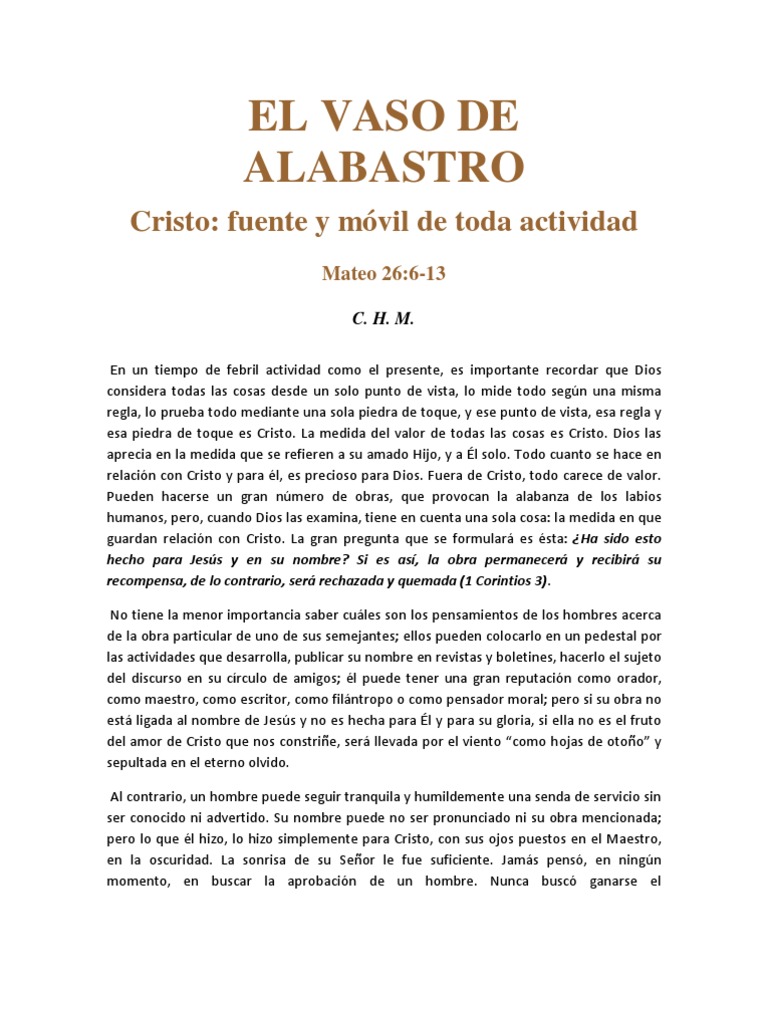 El Vaso De Alabastro Pdf Sacerdote Jesús