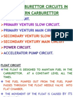 Basic Carburettor Circuits in Modern Carburettor: Float Circuit