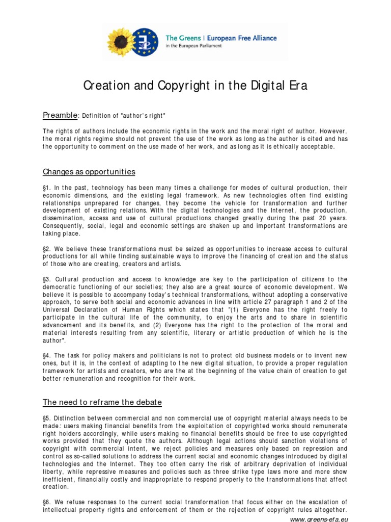 Creation and Copyright in The Digital Era en | PDF