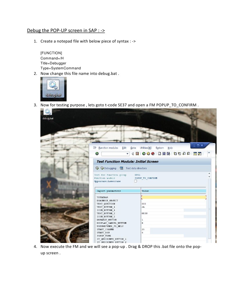 Debug Popup Screen | PDF