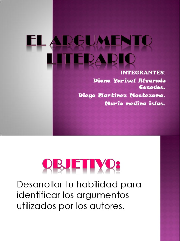 El Argumento Literario Argumento Narrativa