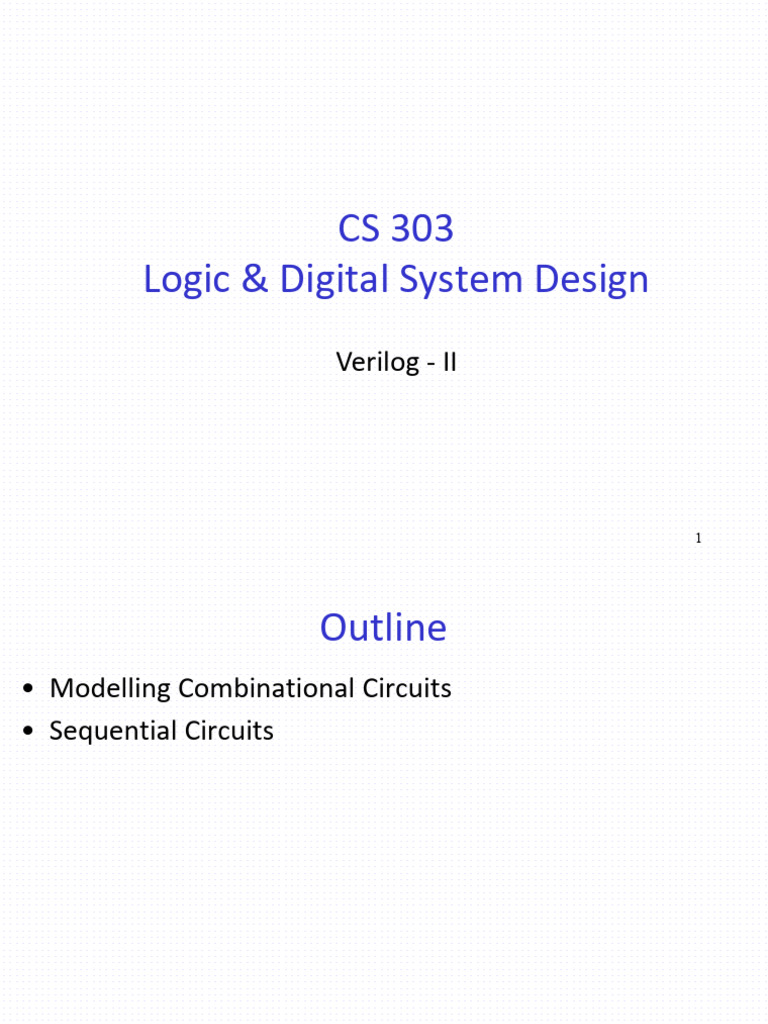 Cs303 Verilog II | PDF | Digital Technology | Electrical Engineering