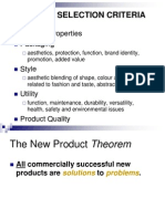 Product Selection Criteria: Physical Properties Packaging