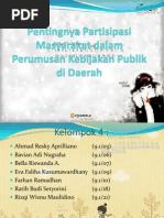 Download Pentingnya Partisipasi Masyarakat Dlm Perumusan Kebijakan Publik Di Daerah by Ratih Budi Setyorini SN104671509 doc pdf